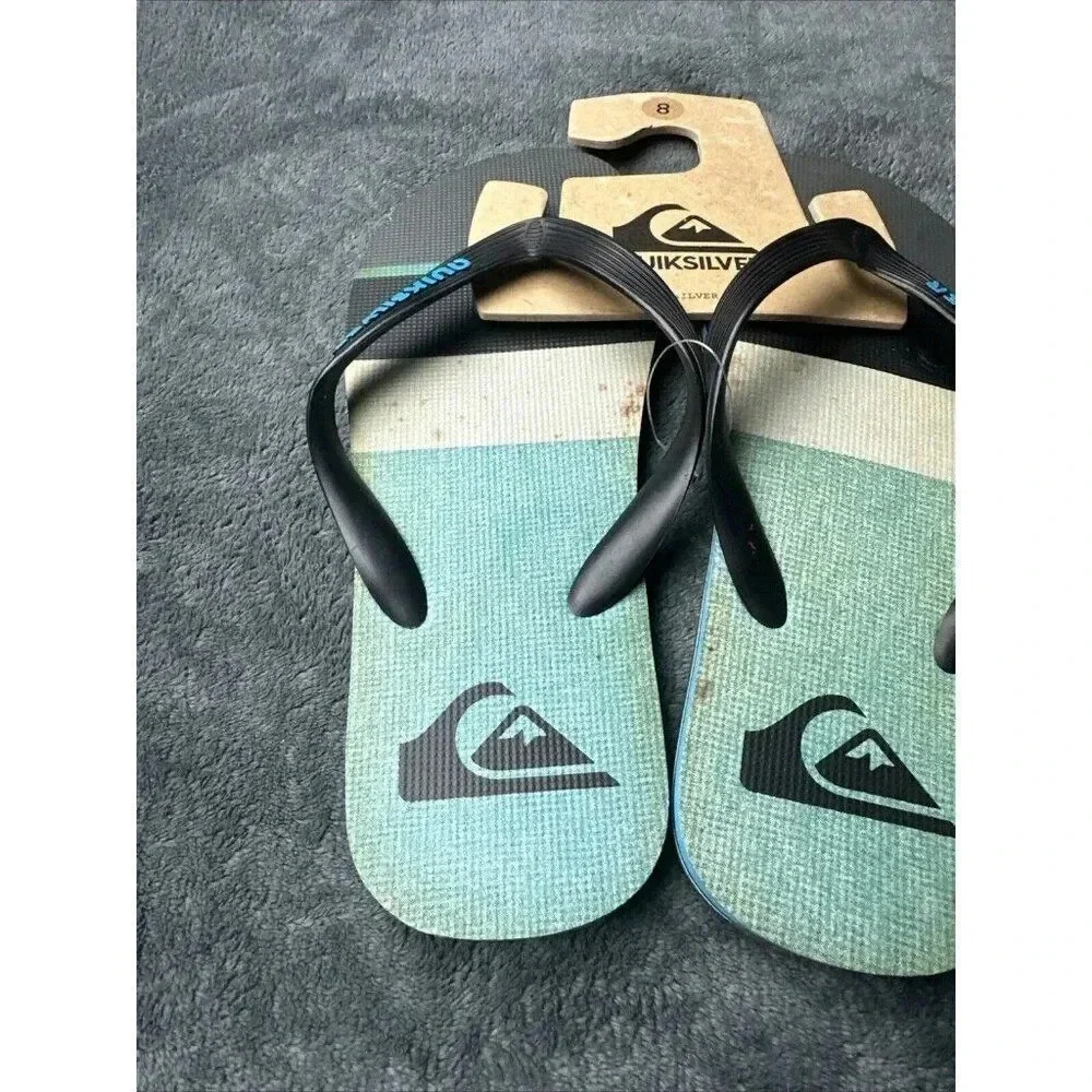 Quiksilver Men’s Molokai Sunset Flip Flop Black Sandals Size 8